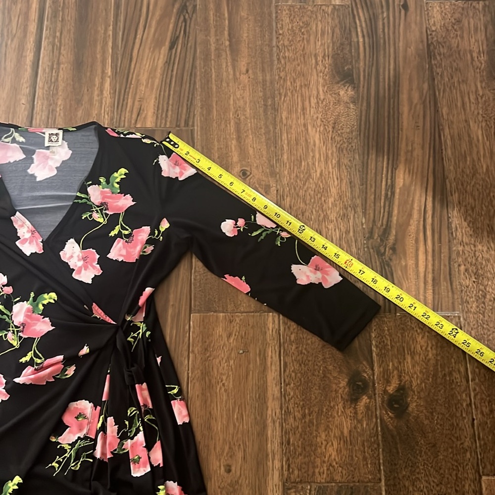 ANNE KLEIN … BLACK FLORAL PRINT DRESS ……452 - Picture 10 of 12